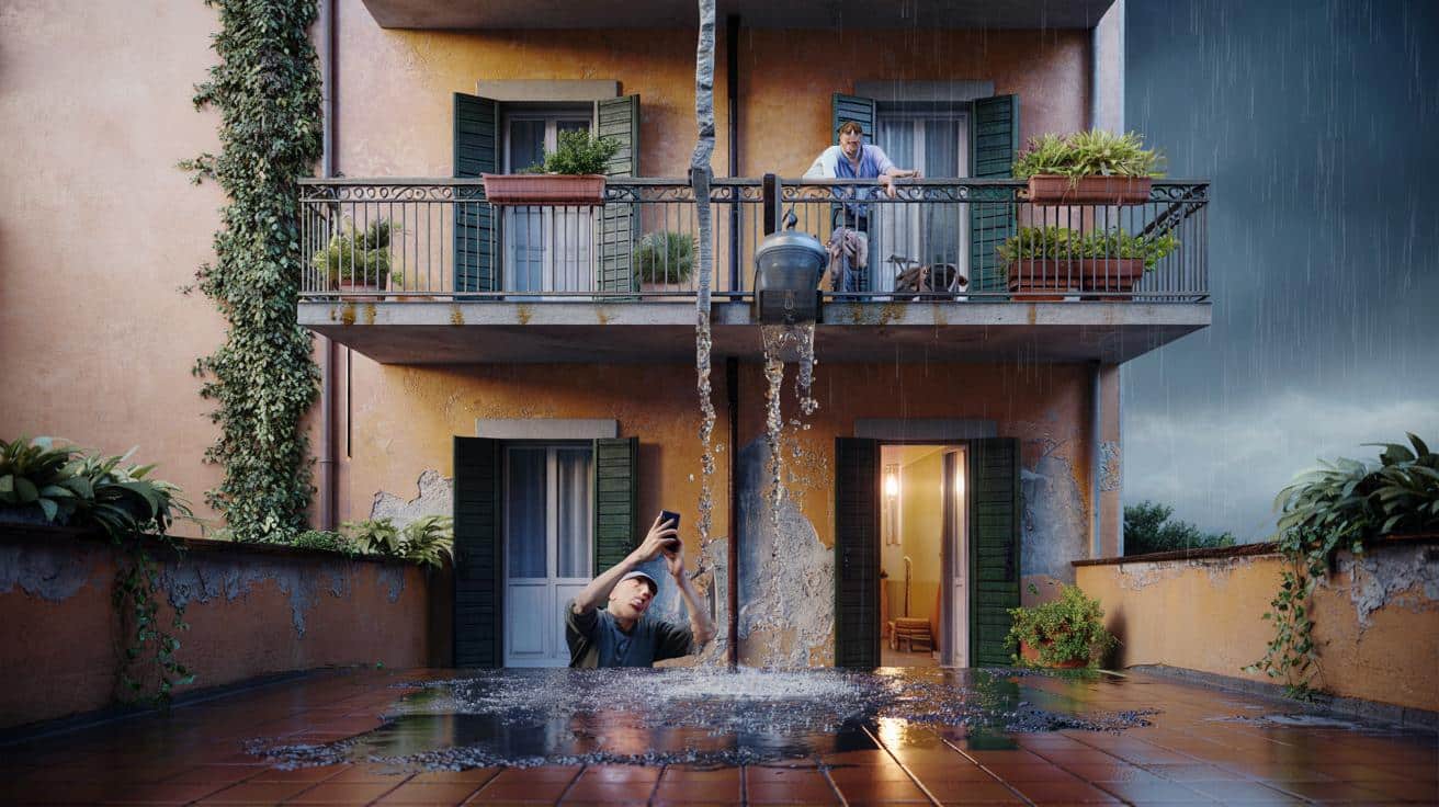 Acqua che filtra dal balcone del vicino: ecco chi è responsabile secondo la normativa